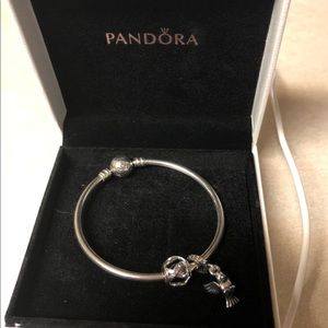 Pandora bracelet size small with charms